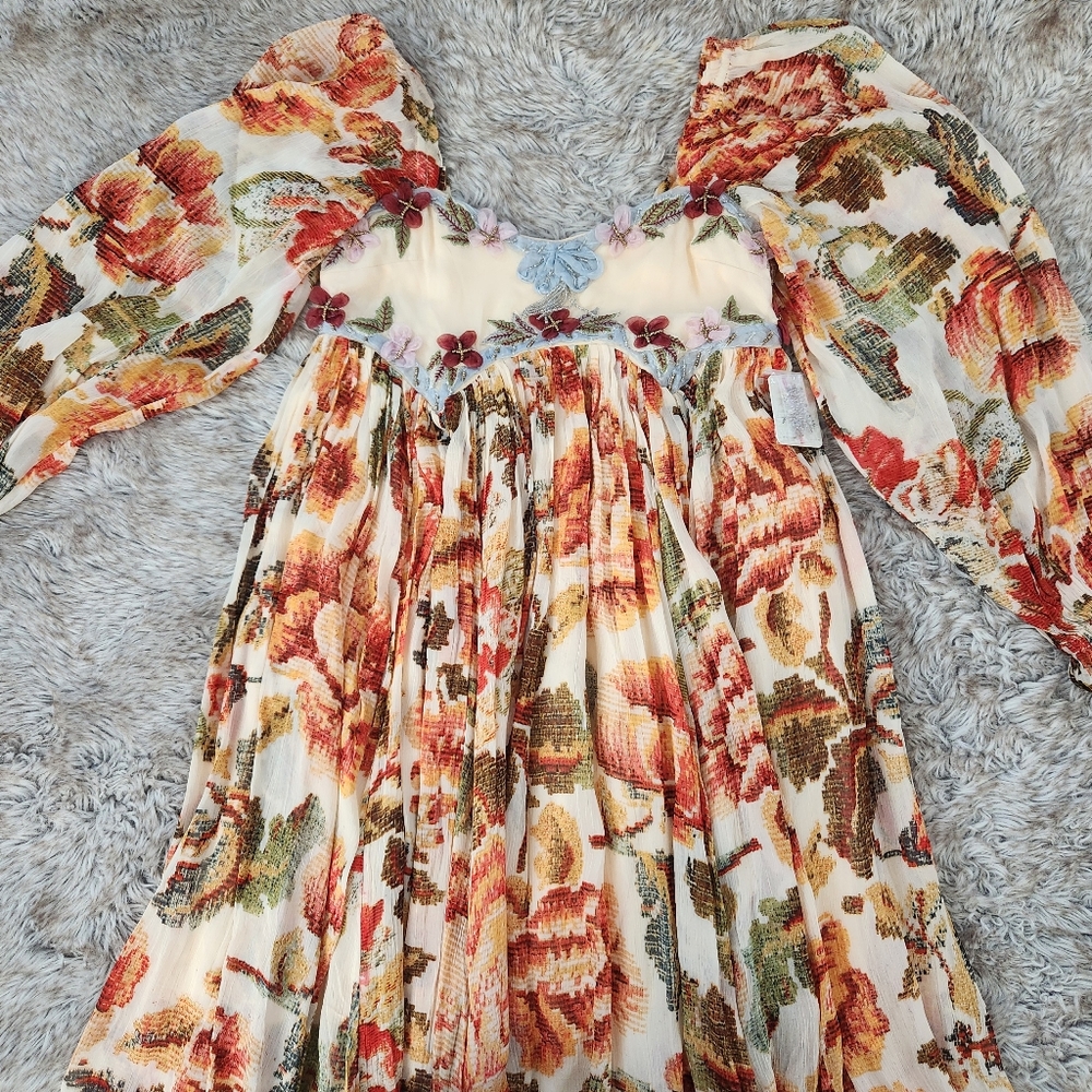 Free People Timeless Tapestry Maxi Dress In Antique‎ Combo Women's Size XS - Picture 6 of 16
